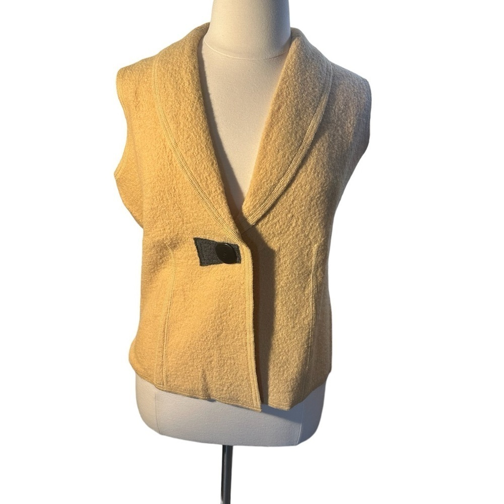 Cute Muted Yellow Vintage Norm Thompson Wool Vest